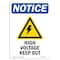Signmission OSHA Notice Sign, 10" Height, Rigid Plastic, High Volt Keep Out Sign With Symbol, Portrait OS-NS-P-710-V-13509 - alternate 1